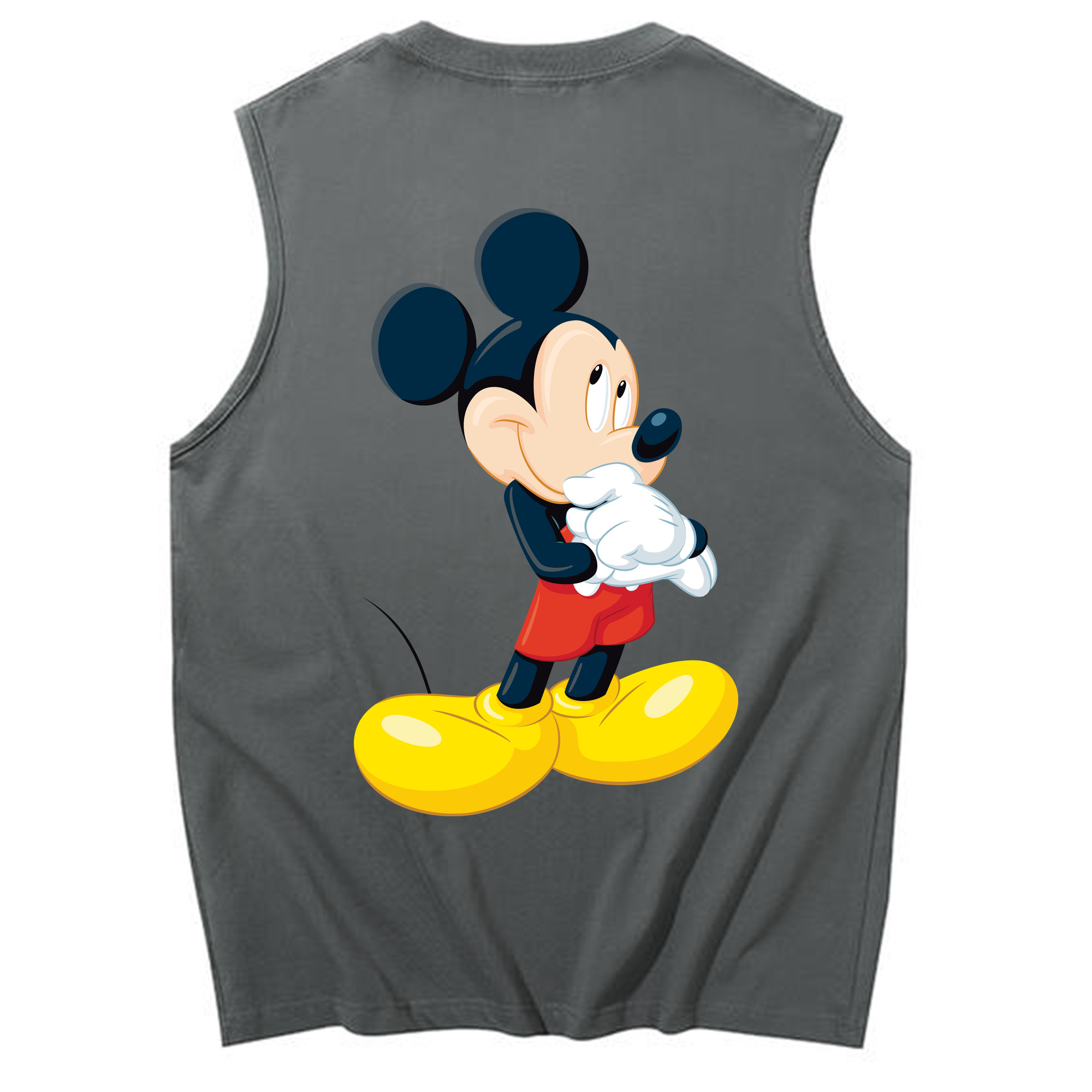 ミッキーマウス Mickey Mouse コットン100％タンクトップ（背面プリント）